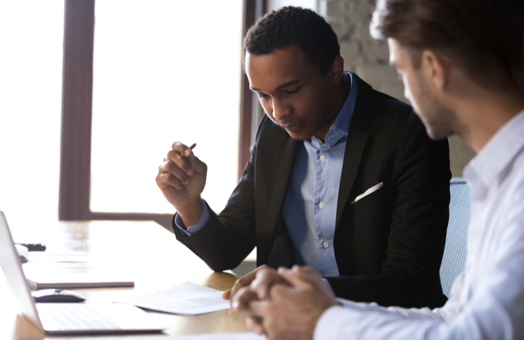Entrepreneur consulting about the regulatory framework of his start-up