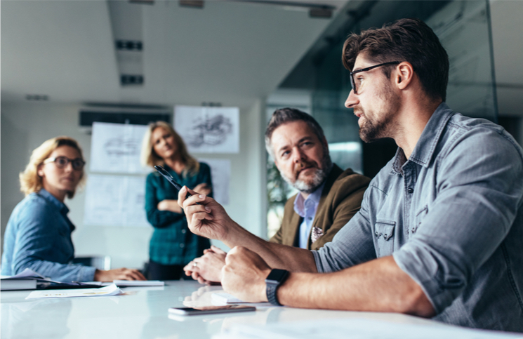 Group of people having a meeting