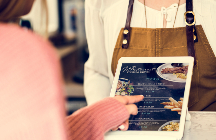 A restaurant's digital menu A restaurant's digital menu